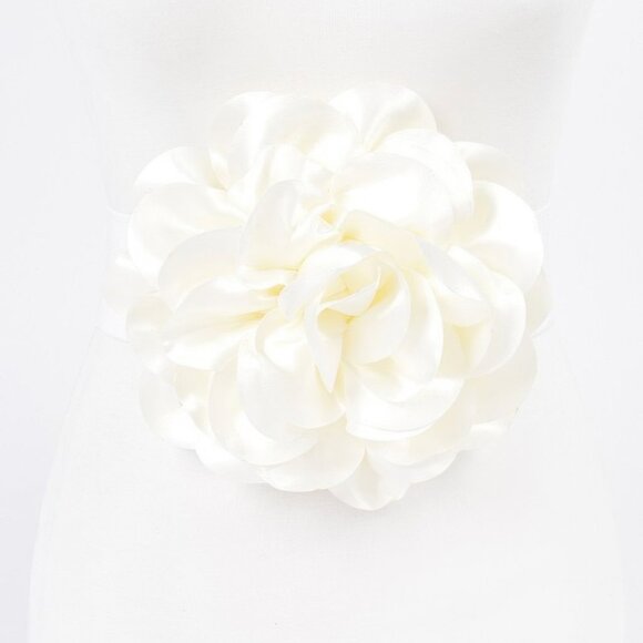 Satin Big Flower Elastic Belt - Picture 9 of 9